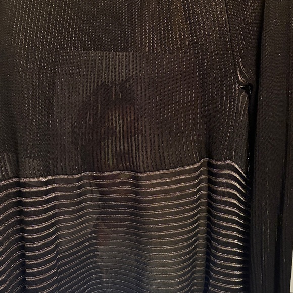 Escada Elegant Black and Silver Sparkly sheer Knit Open Cardigan, NWOT size 40 - Picture 10 of 11